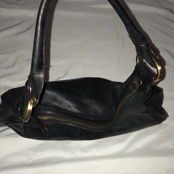 BCBGirls Black Leather Strap Purse - Picture 3 of 9